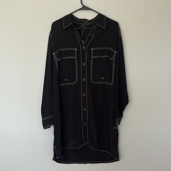 NWT All Saints Vita shirt dress. Black, women’s size 6. Fabulous dress. - Picture 4 of 8
